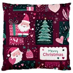 Christmas Santa Claus Large Premium Plush Fleece Cushion Case (One Side)