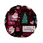 Christmas Santa Claus Standard 15  Premium Flano Round Cushions