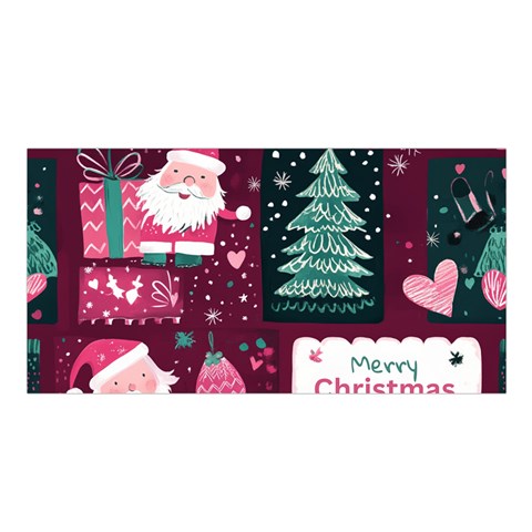 Christmas Santa Claus Satin Shawl 45  x 80  from ArtsNow.com Front