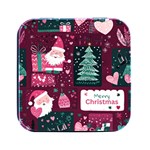 Christmas Santa Claus Square Metal Box (Black)