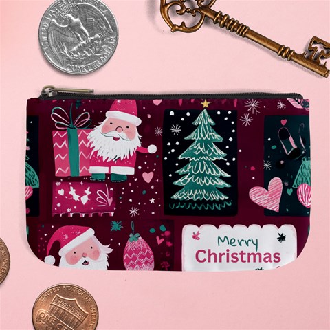 Christmas Santa Claus Large Coin Purse from ArtsNow.com Front