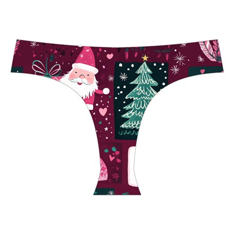 Christmas Santa Claus Cross Back Hipster Bikini Set from ArtsNow.com Front Under