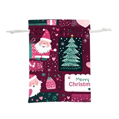 Christmas Santa Claus Lightweight Drawstring Pouch (M) from ArtsNow.com Front