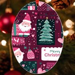 Christmas Santa Claus UV Print Acrylic Ornament Oval