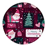 Christmas Santa Claus Round Glass Fridge Magnet (4 pack)