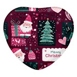 Christmas Santa Claus Heart Glass Fridge Magnet (4 pack)