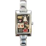 Christmas Reindeer Rectangle Italian Charm Watch