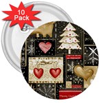 Christmas Reindeer 3  Buttons (10 pack) 