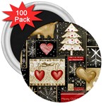 Christmas Reindeer 3  Magnets (100 pack)