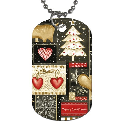 Christmas Reindeer Dog Tag (One Side) from ArtsNow.com Front