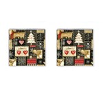 Christmas Reindeer Cufflinks (Square)