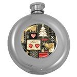 Christmas Reindeer Round Hip Flask (5 oz)