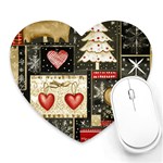 Christmas Reindeer Heart Mousepad