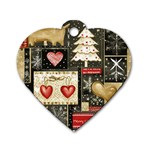 Christmas Reindeer Dog Tag Heart (Two Sides)