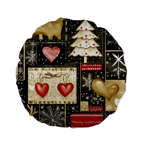 Christmas Reindeer Standard 15  Premium Round Cushions from ArtsNow.com Front