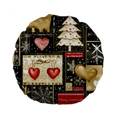 Christmas Reindeer Standard 15  Premium Round Cushions from ArtsNow.com Front