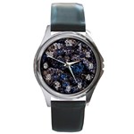 Rocky Lake Reflection  Round Metal Watch