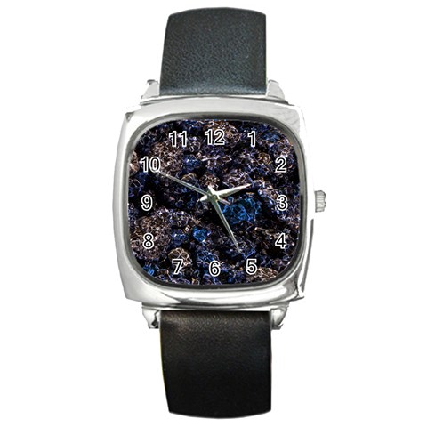 Rocky Lake Reflection  Square Metal Watch from ArtsNow.com Front