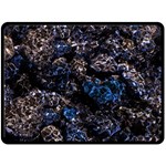 Rocky Lake Reflection  Fleece Blanket (Large)