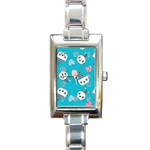 Birtay Cats Bunnies, Koteto Rectangle Italian Charm Watch