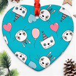 Birtay Cats Bunnies, Koteto Ornament (Heart)