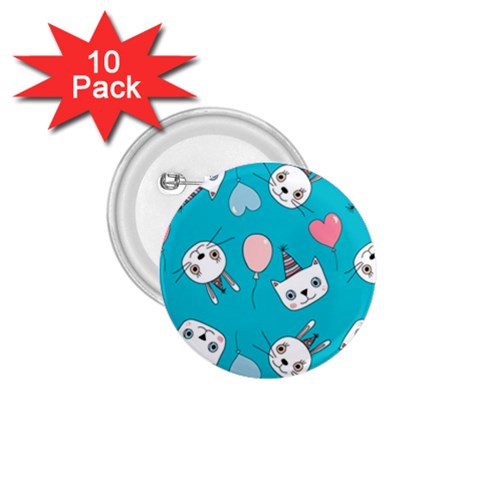 Birtay Cats Bunnies, Koteto 1.75  Buttons (10 pack) from ArtsNow.com Front