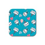 Birtay Cats Bunnies, Koteto Rubber Square Coaster (4 pack)