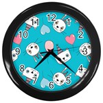 Birtay Cats Bunnies, Koteto Wall Clock (Black)