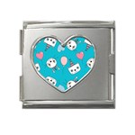 Birtay Cats Bunnies, Koteto Mega Link Heart Italian Charm (18mm)