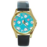 Birtay Cats Bunnies, Koteto Round Gold Metal Watch