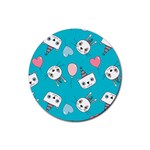 Birtay Cats Bunnies, Koteto Rubber Coaster (Round)