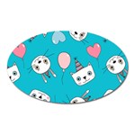 Birtay Cats Bunnies, Koteto Oval Magnet