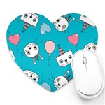 Birtay Cats Bunnies, Koteto Heart Mousepad