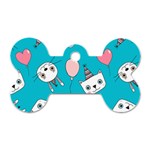 Birtay Cats Bunnies, Koteto Dog Tag Bone (Two Sides)