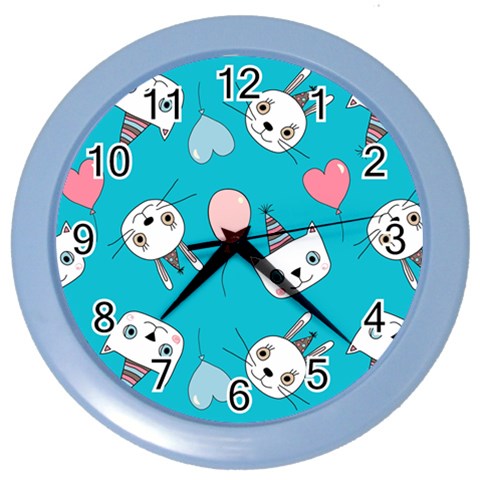 Birtay Cats Bunnies, Koteto Color Wall Clock from ArtsNow.com Front