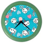 Birtay Cats Bunnies, Koteto Color Wall Clock