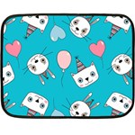 Birtay Cats Bunnies, Koteto Fleece Blanket (Mini)