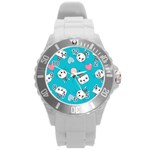 Birtay Cats Bunnies, Koteto Round Plastic Sport Watch (L)