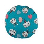 Birtay Cats Bunnies, Koteto Standard 15  Premium Round Cushions