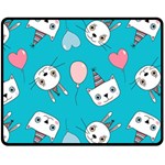 Birtay Cats Bunnies, Koteto Two Sides Fleece Blanket (Medium)