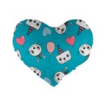 Birtay Cats Bunnies, Koteto Standard 16  Premium Flano Heart Shape Cushions