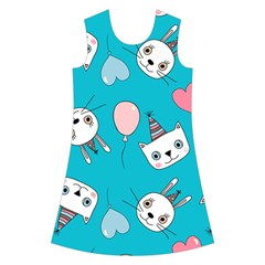 Birtay Cats Bunnies, Koteto Kids  Short Sleeve Velvet Dress from ArtsNow.com Front