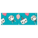 Birtay Cats Bunnies, Koteto Banner and Sign 6  x 2 