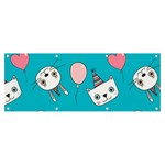 Birtay Cats Bunnies, Koteto Banner and Sign 8  x 3 