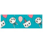 Birtay Cats Bunnies, Koteto Banner and Sign 9  x 3 