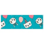 Birtay Cats Bunnies, Koteto Banner and Sign 12  x 4 