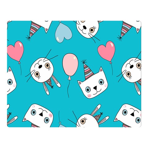 Birtay Cats Bunnies, Koteto Premium Plush Fleece Blanket (Large) from ArtsNow.com 80 x60  Blanket Front