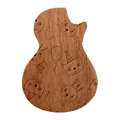 Birtay Cats Bunnies, Koteto Guitar Shape Wood Guitar Pick Holder Case And Picks Set from ArtsNow.com Front