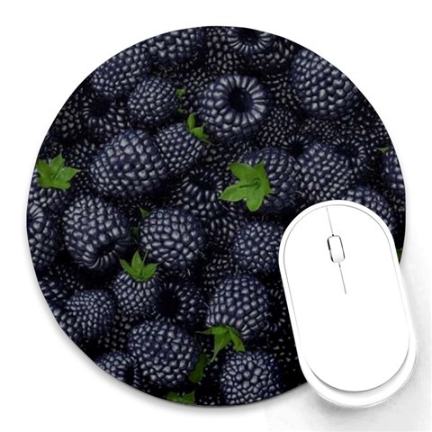 Blackberry Fruit, Fruit Round Mousepad from ArtsNow.com Front