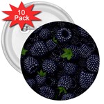 Blackberry Fruit, Fruit 3  Buttons (10 pack) 